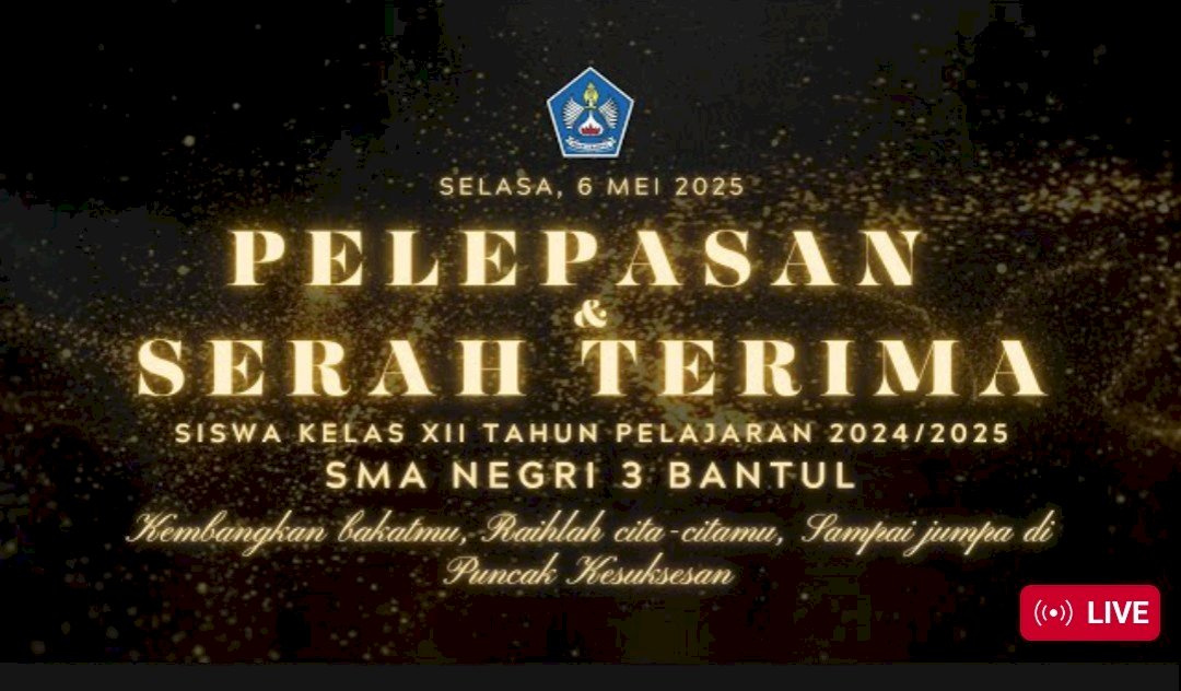 Live streaming pelepasan serah terima siswa siswi SMA N 3 BANTUL