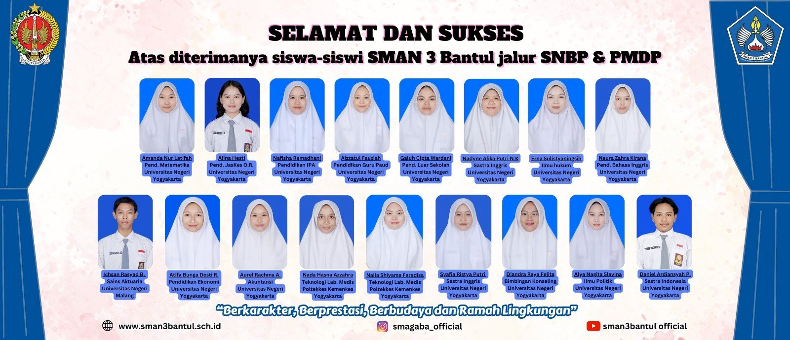 Siswa siswi SMA N 3 Bantul lolos SNBP Tahun 2025